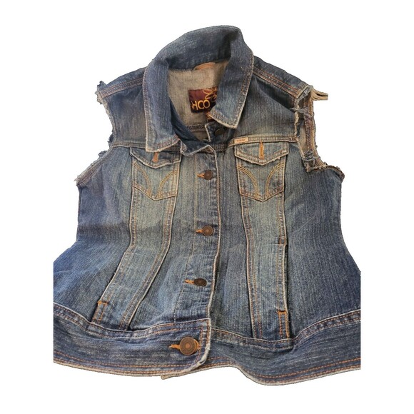 Hollister Denim Distressed  armholes Vest Size M - Picture 1 of 3